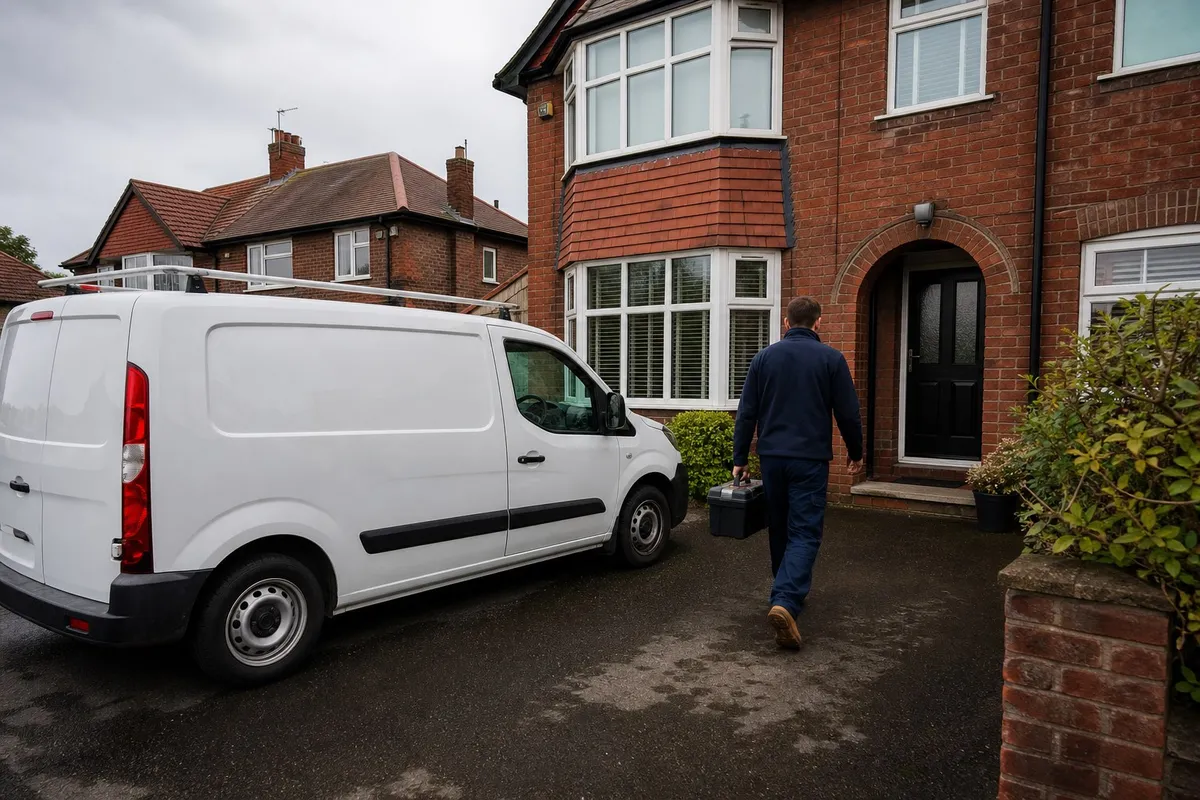 Heat pump surveyor arriving at a Sunderland home with an unmarked van